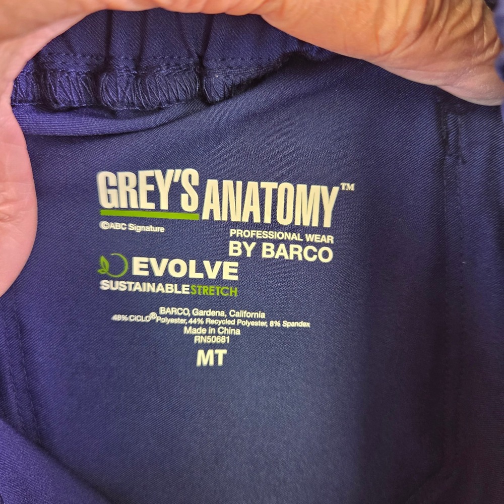 Greys Anatomy by Barco Evolve Navy Blue Scrub Set Womens Medium OmniHealth Logo - Picture 10 of 11